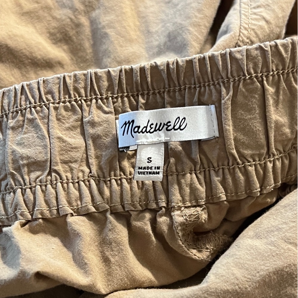 Madewell‎ Pull-On Wide-Leg Poplin Pants in Khaki Women's Size Small - Picture 4 of 9